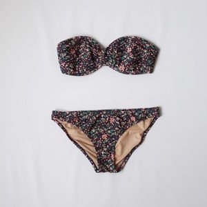 J C R E W • Floral Bandeau Bikini